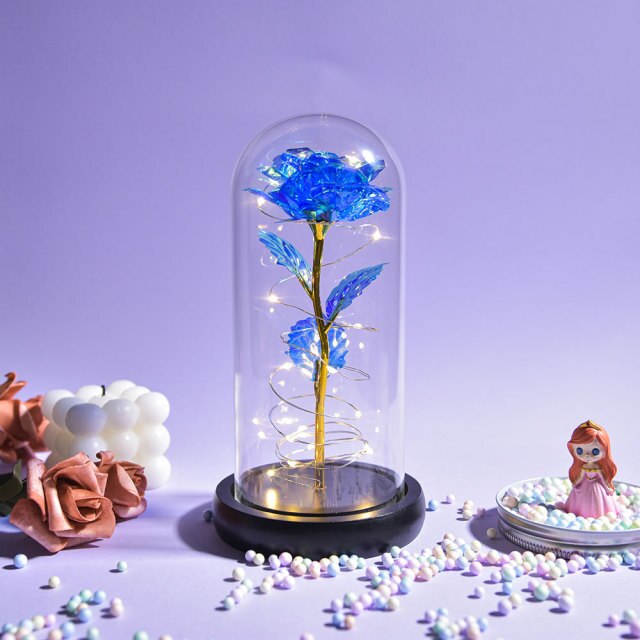 Galaxy Rose Forever Preserved Eternal Roses Flowers In Glass For Christmas Valentine Gifts