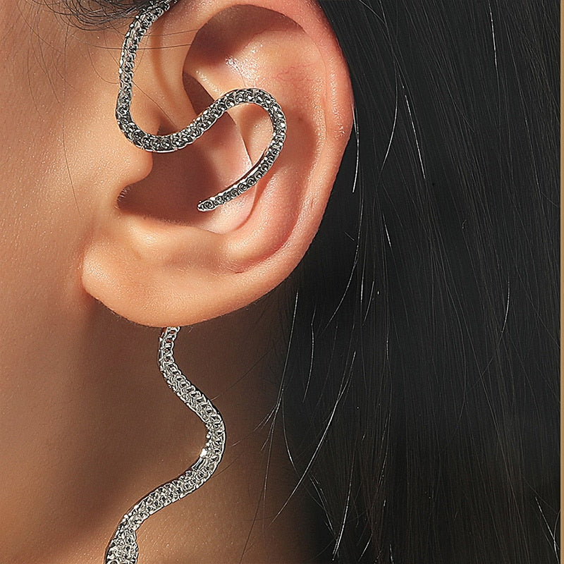 Snake Ear Cuff Exaggerate Fake Piercing Ear Clip Animal Earrings