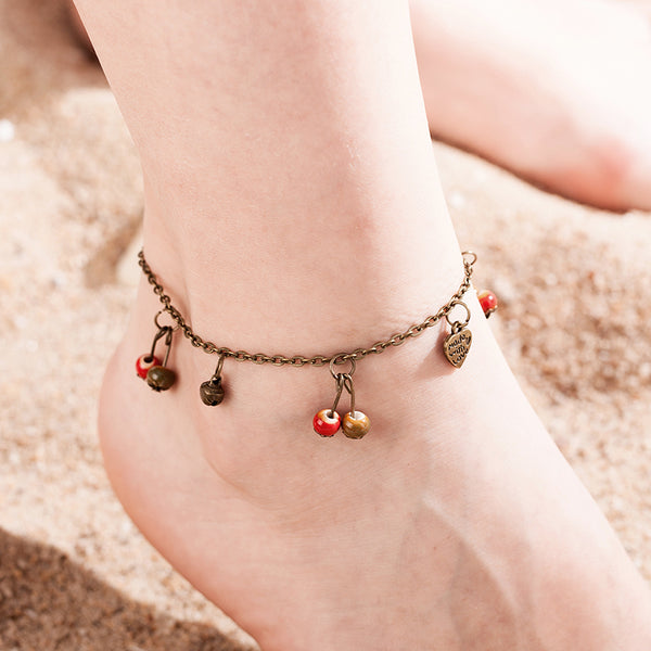 summer retro style imitation fruit Women anklet bracelet