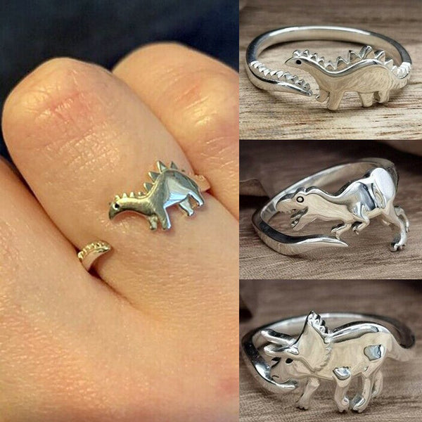 Anillos abiertos ajustables Dinosaurio Dragón Estegosaurio Anillos de animales