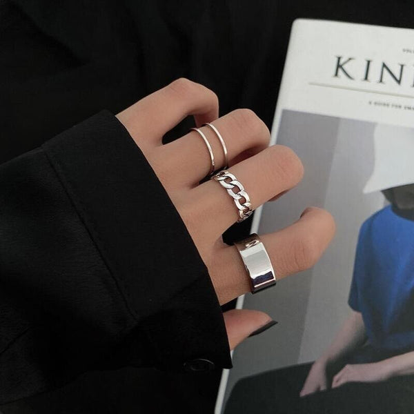Juego de 3 anillos ajustables para mujer