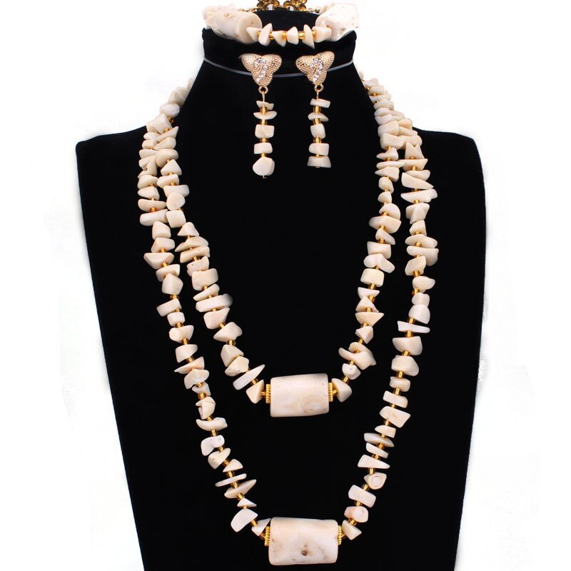 Nigeria Coral Beads Necklace Jewelry Set