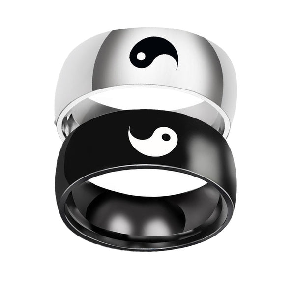 Simple Chinese Style Tai Chi Rings For Couple