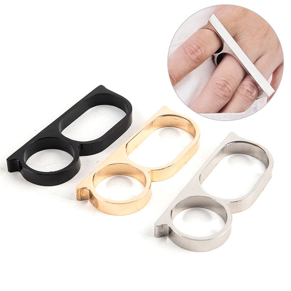 Personality Hyperbole Double Knuckle Ring For Men Two Finger Punk Ring