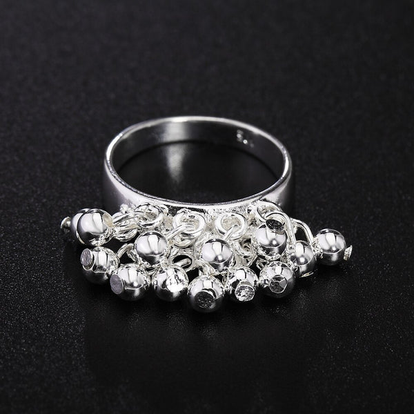 Fashion fashion Wedding Silver color ring beads charms for WOMEN Lady silver color cute Ring