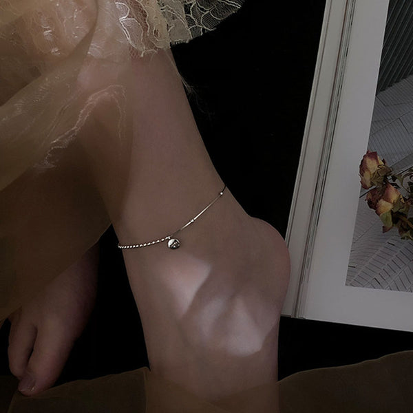 Tobilleras con dijes de color plata para mujer