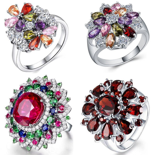 Beautiful Sparkling Rhinestone Zircon Female Ring for Women Party Wedding Jewelry