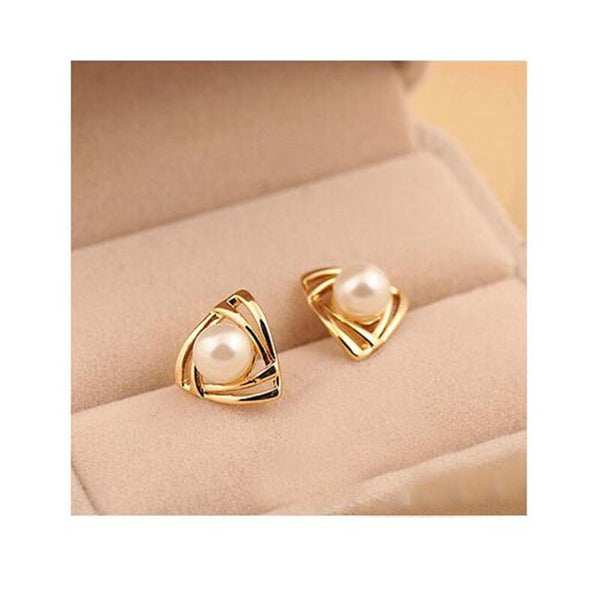 Pendientes triangulares de clip estilo coreano sin perforaciones para mujer