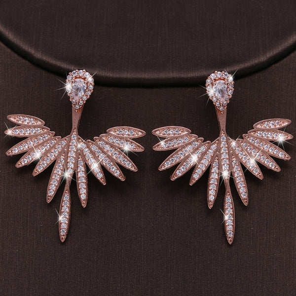 Cute Silver Color Statement Flower Stud Earrings