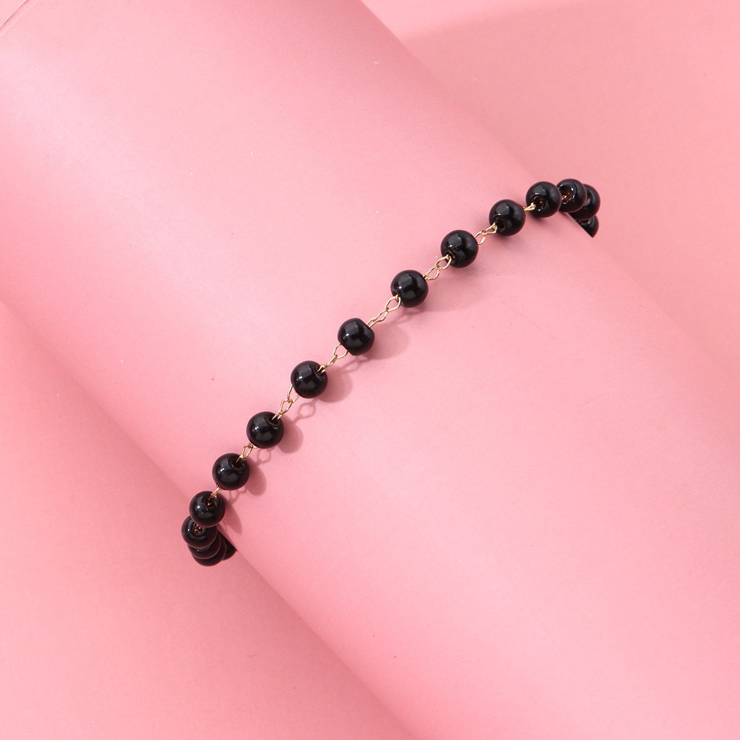 Trendy Black Crystal Beads Anklet for Women