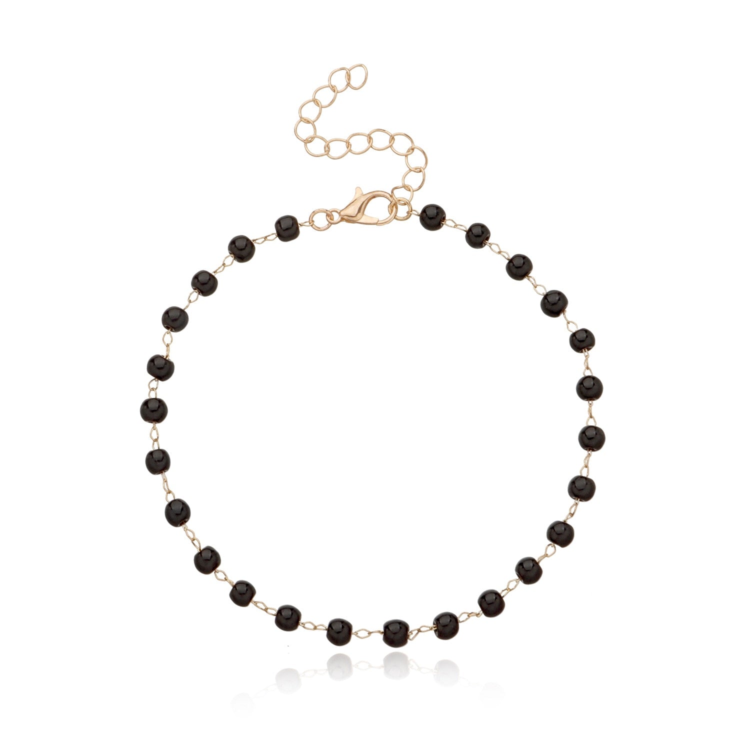 Trendy Black Crystal Beads Anklet for Women