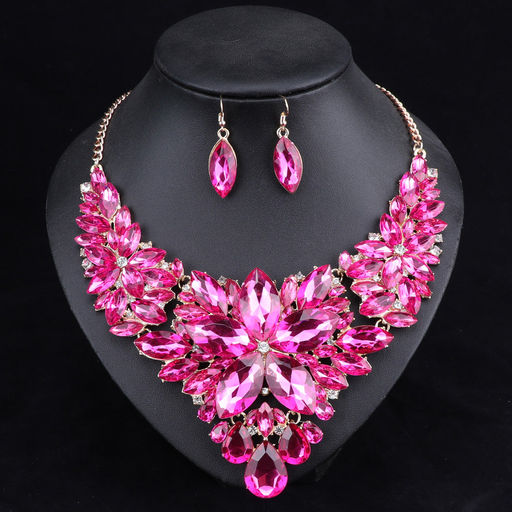 Fashion Crystal Jewelry Sets Bridal Necklace Earrings Sets
