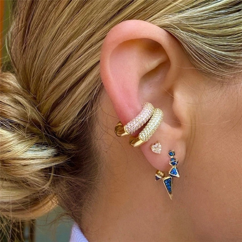 Single Shiny Zircon Girl&#39;s Ear Clip 925 Sterling Silver Earring