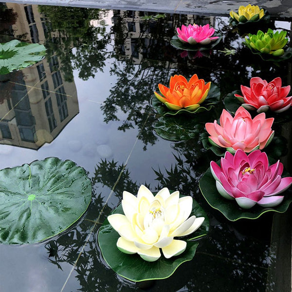 3 piezas de flores artificiales flotantes de lirio de agua realistas, micropaisaje para boda