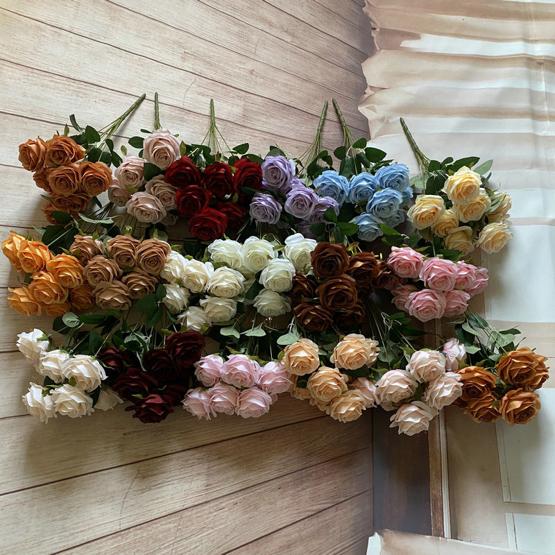 Artificial Roses Flower Bouquets Wedding Garden Decoration