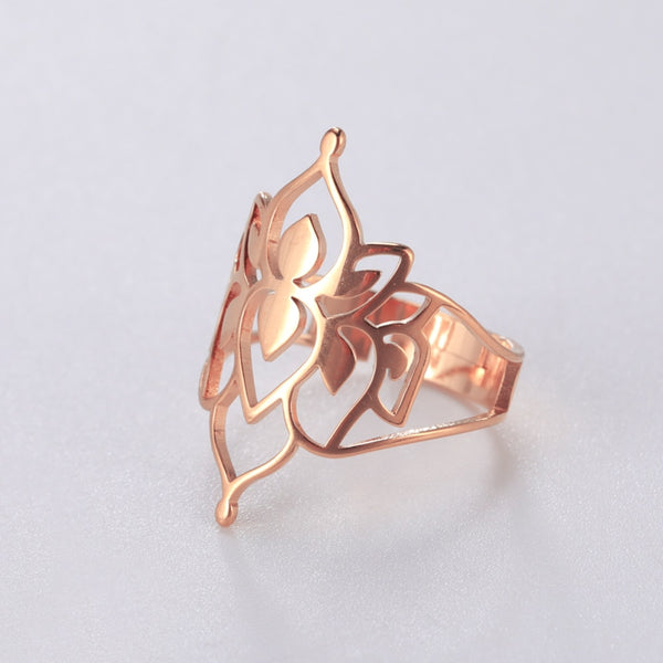 Anillos vintage de loto de Buda para mujer