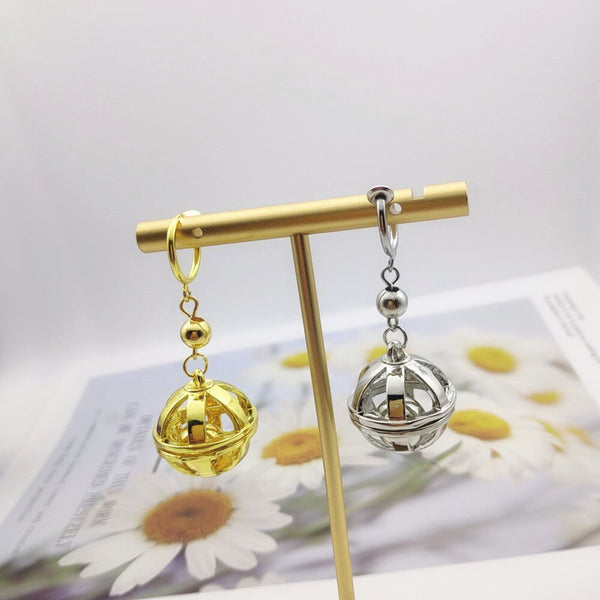 Hollow Spherical Cartoon Character Decorative Metal Earrings