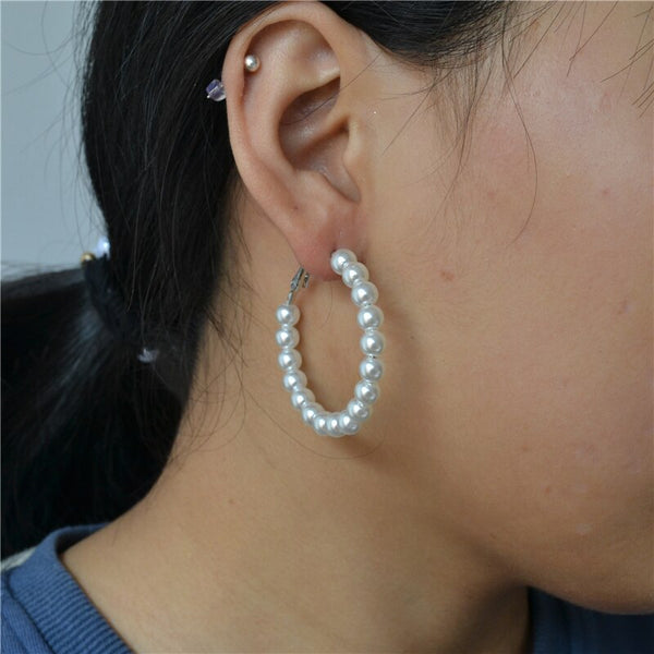 Pendientes de clip para mujer sin perforar, cuentas de plástico sin perforar, anillos circulares grandes