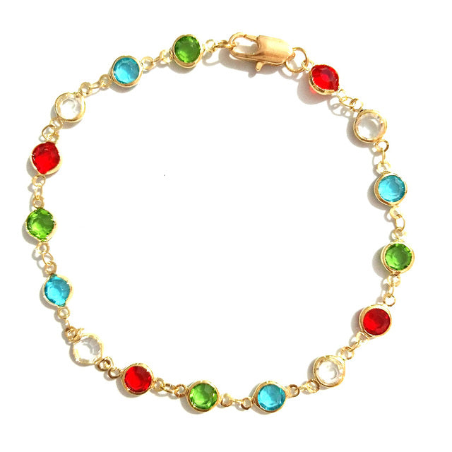 New arrival color rhinestone chain anklet