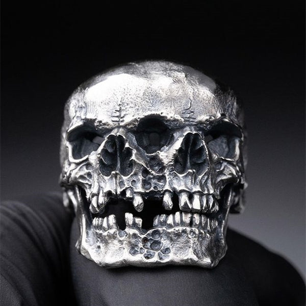 Anillo de calavera gótica única para hombre, de acero inoxidable 316L.