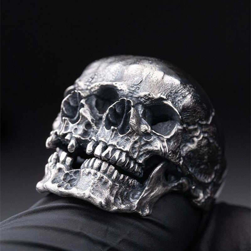 Unique Gothic Mens Skull Ring 316L Stainless Steel Rings for Men
