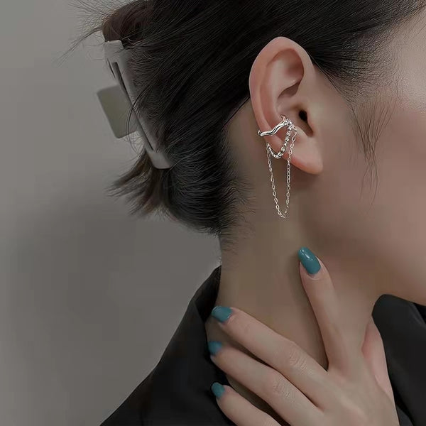 Korea Simple Fashion Rhinestone Fake Cartilage Fine Ear Cuff