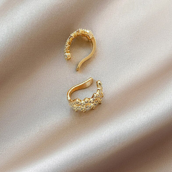 Korean Fashion Crystal Clip Gold Female Zircon Non-porous