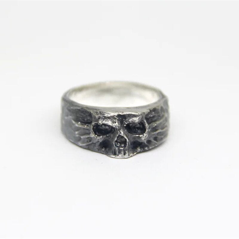 Vintage Mens Black 316L Stainless Steel Skull Ring