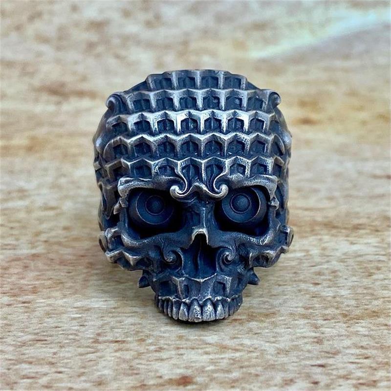 Unique Mens Black Skull Ring