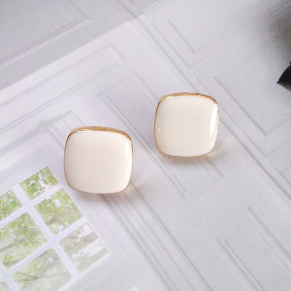 Korea Style Fashion Geometric square Clip on Earrings No Pierced