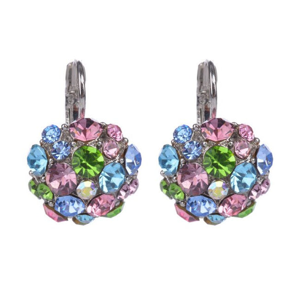 Pendientes de clip llamativos con múltiples cristales y diamantes de imitación de moda