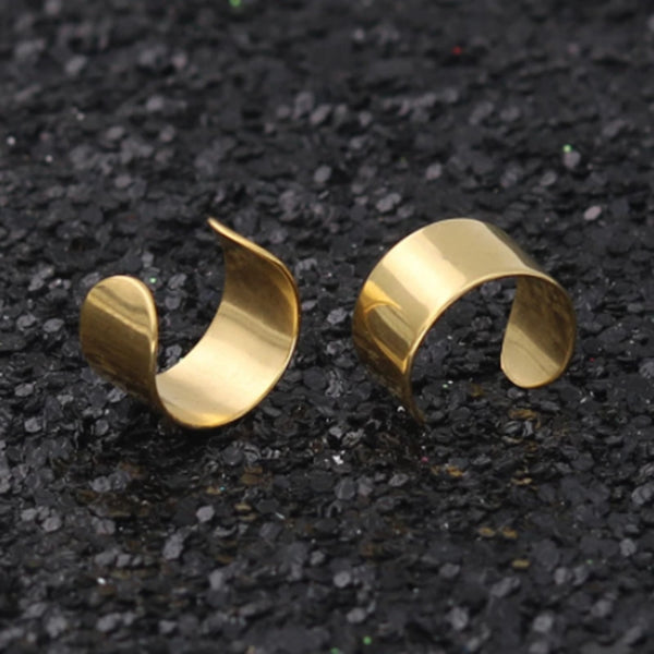 Pendientes de clip con forma de puño perforado, sencillos y creativos, de acero inoxidable, estilo punk, color dorado y plateado.