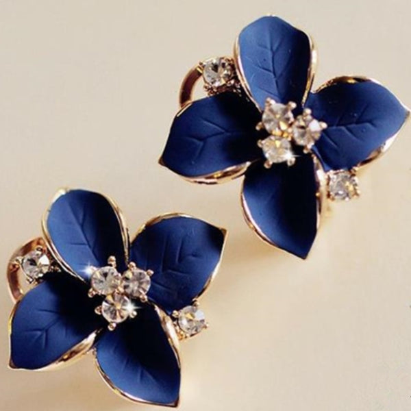 Exquisitos pendientes de camelia para mujer