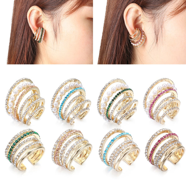 Pendientes anchos apilables en forma de C de moda