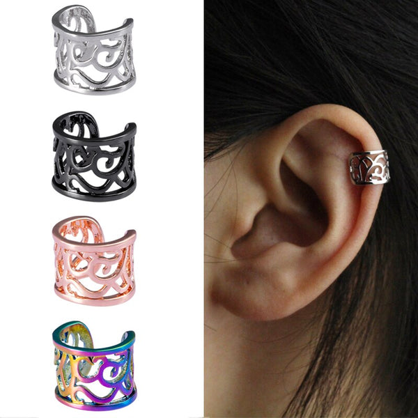 1-4 piezas de pendientes de clip para cartílago con diseño de cobre, sin perforación falsa
