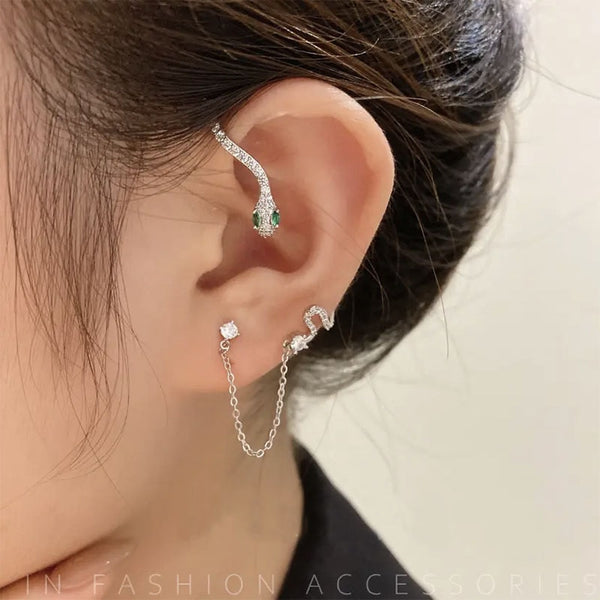 Pendientes de moda con forma de serpiente para mujer