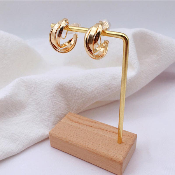 Pendientes de aro minimalistas dorados con clip en forma de C, sin perforar, bonitos pendientes para mujer