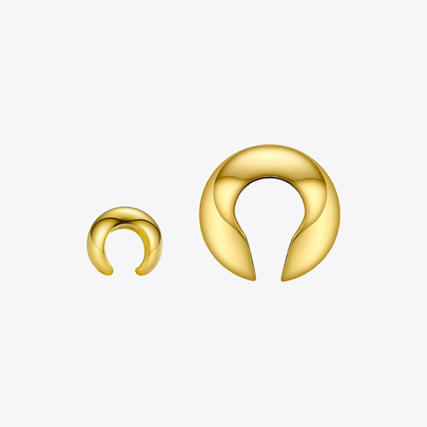 Pendientes de clip estilo punk con forma de bola para mujer, color dorado, con forma de guisante de roca