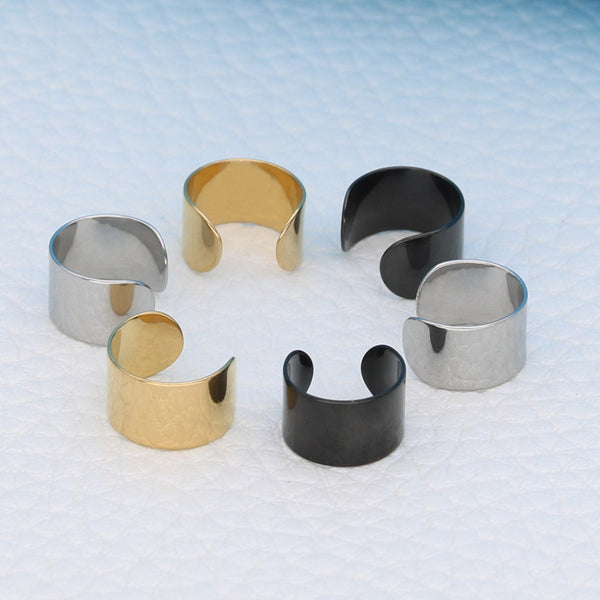 Pendientes de clip para oreja estilo punk rock para hombre, de acero inoxidable, sin perforación.