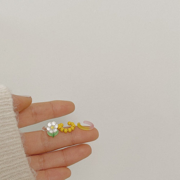 Lindos pendientes tipo cuff con forma de flor color caramelo, sin perforar, para cartílago falso