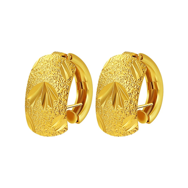 Pendientes de botón de color dorado para mujer