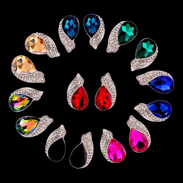 Pendientes vintage de clip chapados en plata sin perforar para mujer