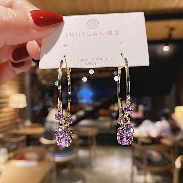 Pendientes de círculo grande de moda coreana, delicados, personalizados, combinables, sencillos y exquisitos.