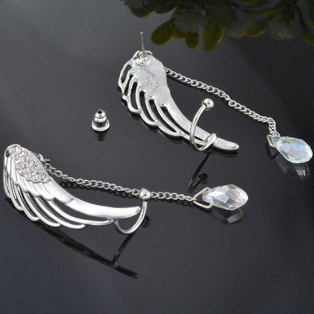 Women Angel Wings Feather Earrings Ear Stud