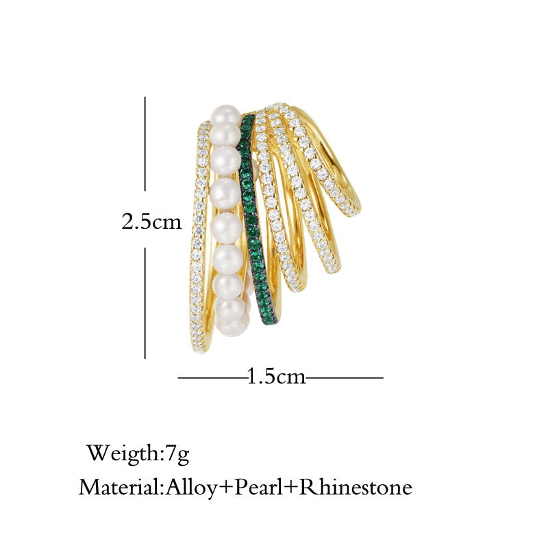 Stackable C Shaped Rhinestone Small Earcuffs Clip Earrings