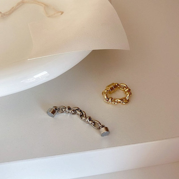 Pendientes minimalistas con clip magnético de aleación de metal sin perforación