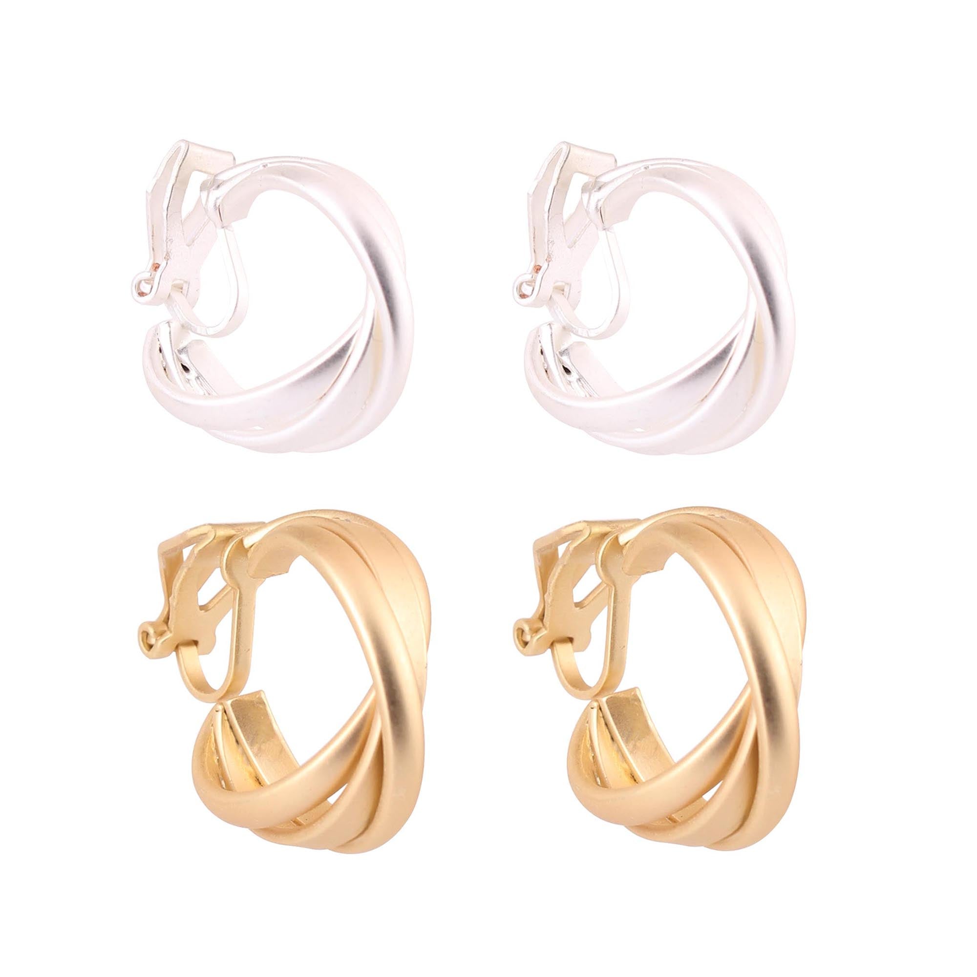Korea Style Hoop Copper Material Geometric Clip on Earrings