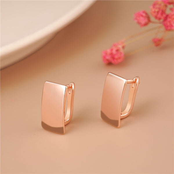 Pendientes colgantes rectangulares brillantes