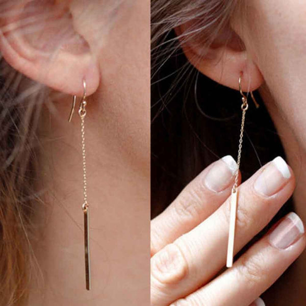 Pendientes de clip geométricos minimalistas con temperamento contraído