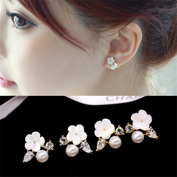 Pendientes de clip con perlas y diamantes de imitación de colores, sin perforar, para mujer